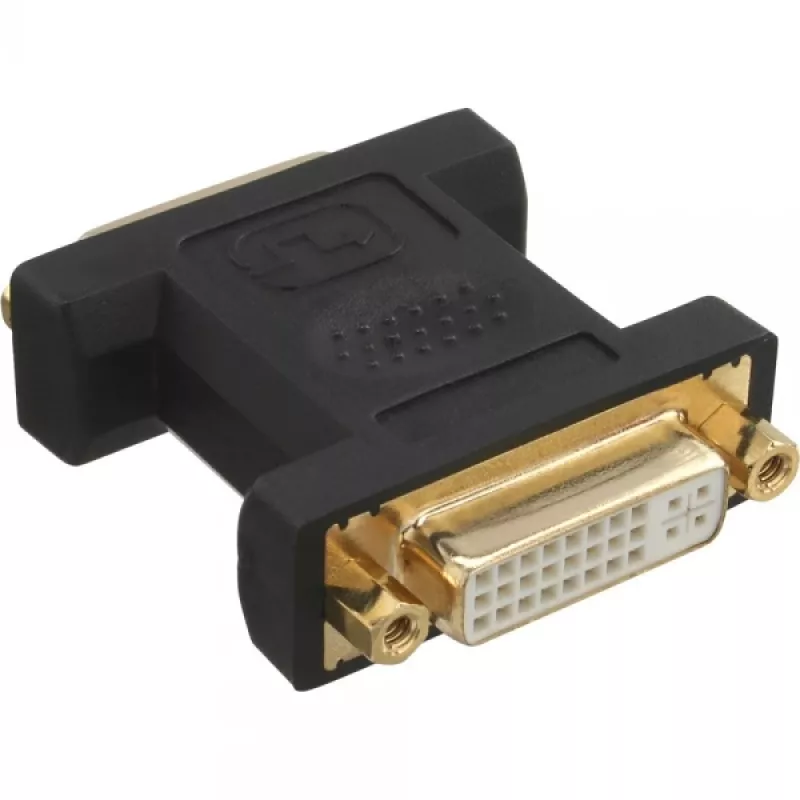 InLine DVI-I adaptér digitálny + analógový 24+5 samica / samica čierny pozlátený