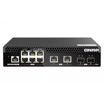 QNAP QSW-M2106R-2S2T sieťový switch Managed L2 10G Ethernet (100/1000/10000) 1U čierny