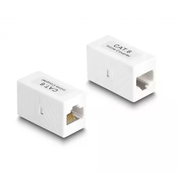 Delock 88133 adaptér RJ45 zásuvka na RJ45 zásuvku, Cat.6 UTP, biely