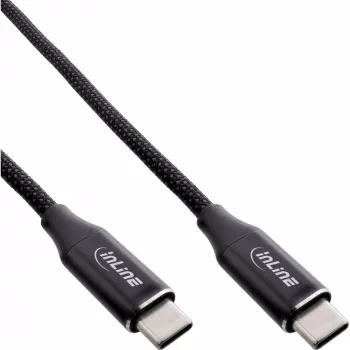 InLine magnetický USB-C kábel, USB-C konektor samec/samec, 100W, čierny, 1,5 m
