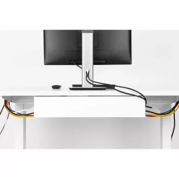 InLine systém na vedenie káblov pod stolom 23190W — oceľ, biela, 114×600×76 mm