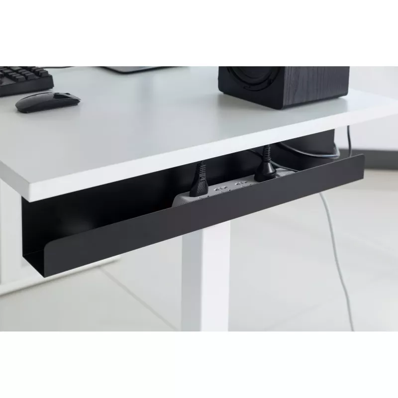 InLine systém na vedenie káblov pod stolom 23190W — oceľ, biela, 114×600×76 mm