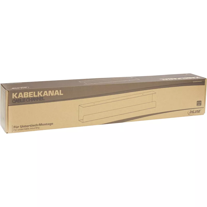 InLine systém na vedenie káblov pod stolom 23190W — oceľ, biela, 114×600×76 mm