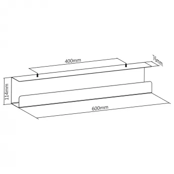Systém na vedenie káblov pod stolom InLine 23190B, oceľ, čierna, 114×600×76 mm