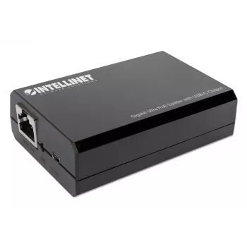 Intellinet PoE splitter s USB-C výstupom, PoE++ / 4PPoE, Gigabit Ultra, IEEE 802.3bt, RJ45 vstupné a výstupné porty, až do 45 W USB-C výstup