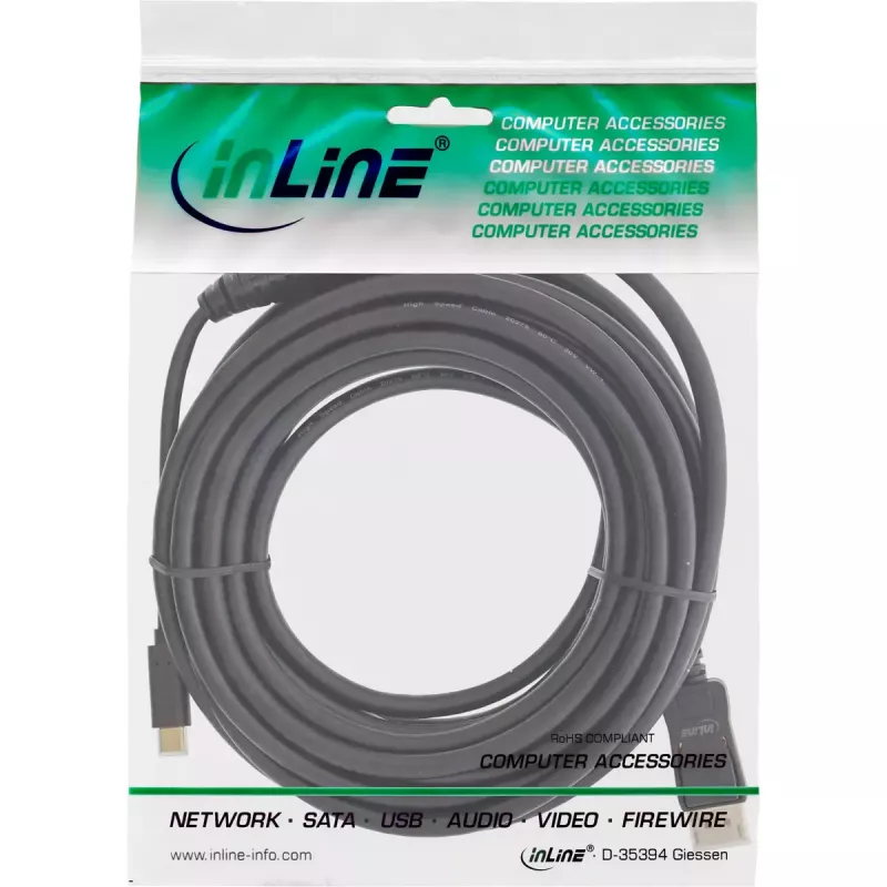 USB-DisplayPort kábel InLine 64121 USB-C konektor samec na DisplayPort konektor samec 1 m