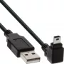 InLine USB Type-A konektor samec / Mini-USB konektor samec 5 pin zahnutý nadol 90° čierny 1 m