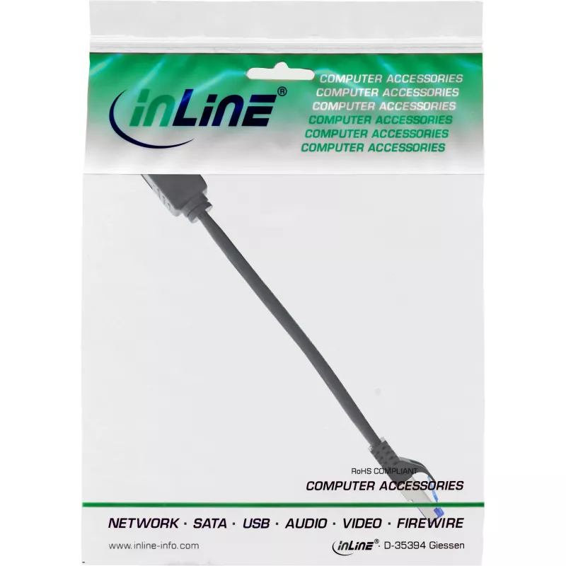 InLine predĺženie patch kábla, RJ45 ochrana, S/FTP (PiMf), Cat.6A, 0,2 m