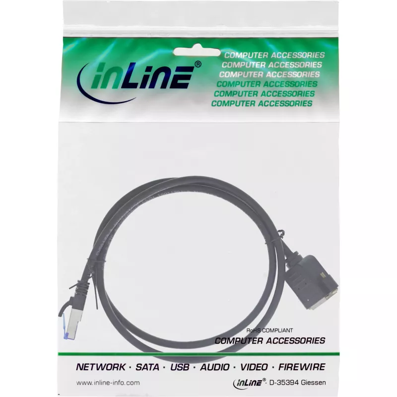 InLine patch kábel so zabudovaným predĺžením, S/FTP (PiMf), Cat.6A, LSZH, meď, 1 m