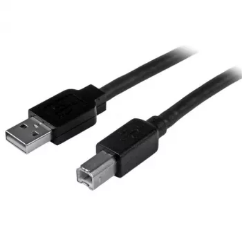 StarTech.com 15m aktívny USB 2.0 A na B kábel, dlhý USB tlačiarňový kábel, 1x USB-A (M), 1x USB-B (M) – čierny
