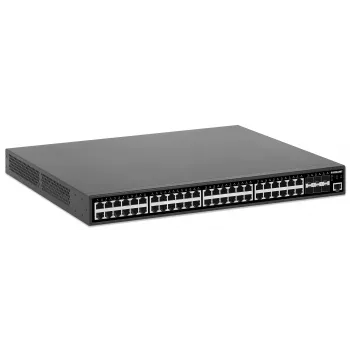 Intellinet 48-port Gigabit Ethernet PoE+ Layer 2+ Managed switch so šiestimi 10G SFP+ uplinkmi IEEE 802.3at/af (PoE+/PoE) kompatibilný, 450 W PoE rozpočet, Layer 2+/Layer 3 Lite, 6 x 10G SFP+ otvorený