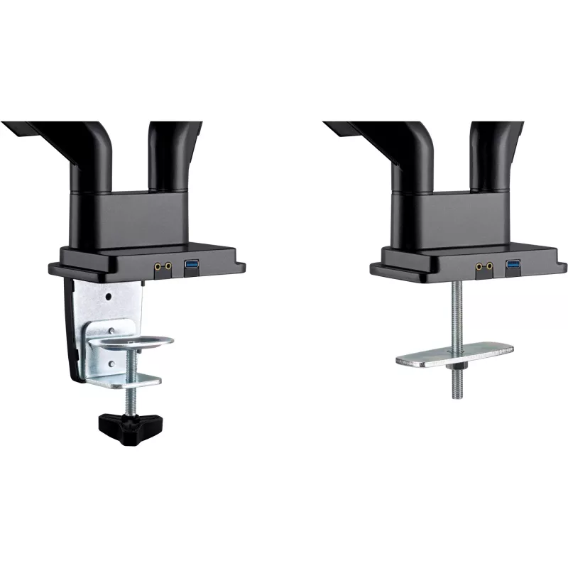 InLine držiak na stôl so zdvíhacím mechanizmom a USB/audio, 2 monitory do 81 cm (32 palcov), čierny