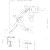 InLine držiak na stôl so zdvihom a USB/audio do max. 82 cm 32 palcov 9 kg