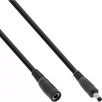 InLine predlžovací DC kábel, DC konektor samec/samica 4,0x1,7mm, čierny, 0,5m