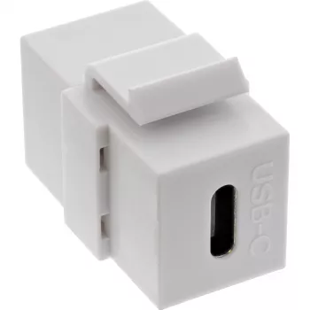 InLine USB 3.1 Snap-In modul, USB-C konektor samica/samica, biele puzdro