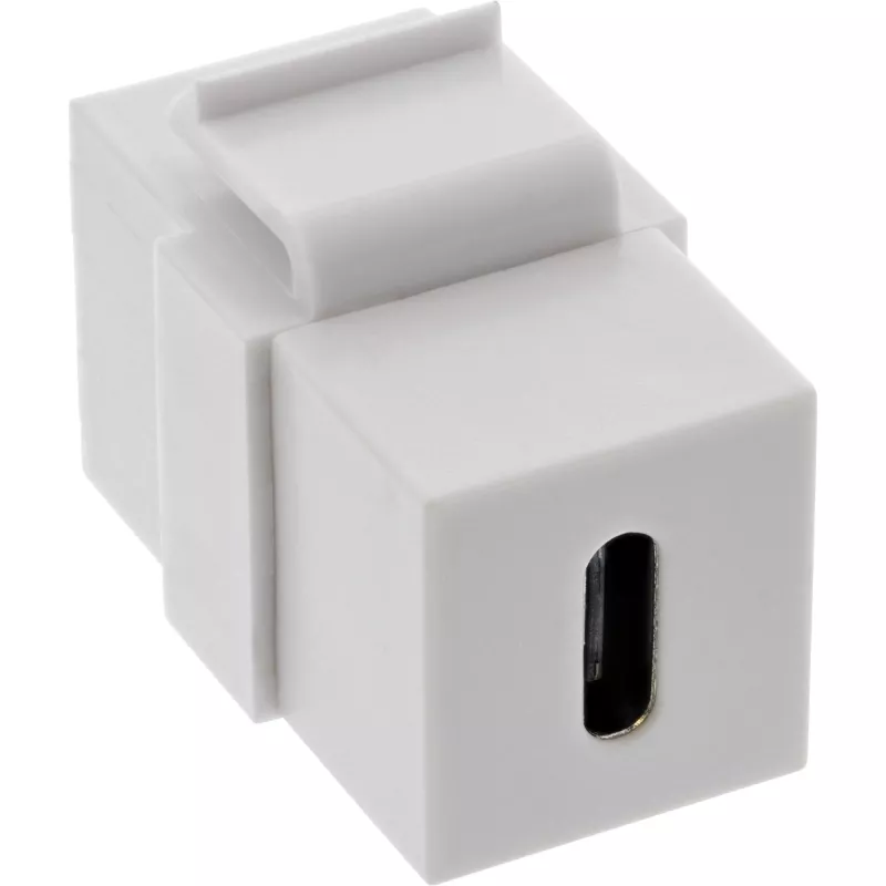 InLine USB 3.1 Snap-In modul, USB-C konektor samica/samica, biele puzdro