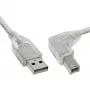 InLine USB 2.0 kábel pravouhlý Type-A konektor samec / B konektor samec transparentný 0,5 m