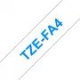 Brother TZE-FA4 etiketová páska modrá na bielom
