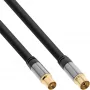 InLine Premium anténny kábel, 4-násobne tienený, >110 dB, čierny, 10 m