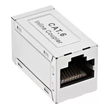 InLine Cat.6 adaptér, tienený, kov, 2x RJ45 F/F, 1:1