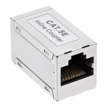 InLine Cat.5e adaptér, úplne tienený, kov, 2x RJ45 F/F, 1:1