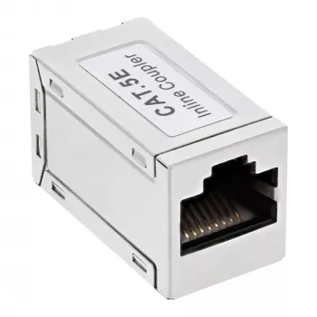 InLine Cat.5e adaptér, úplne tienený, kov, 2x RJ45 F/F, 1:1