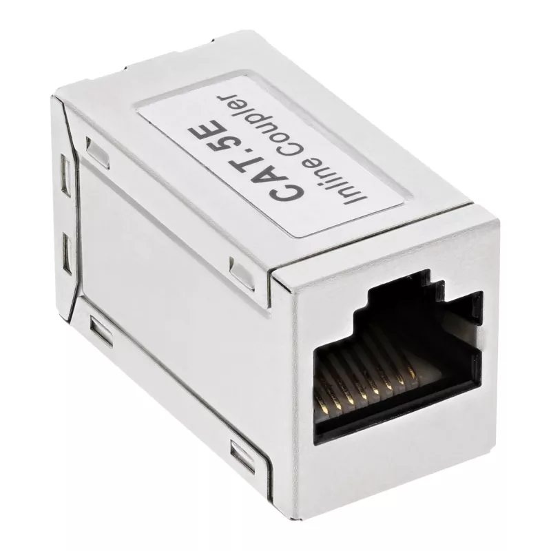 InLine Cat.5e adaptér, úplne tienený, kov, 2x RJ45 F/F, 1:1