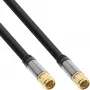 InLine Premium SAT kábel, 4-násobne tienený, 2x F konektor samec, >110 dB, čierny, 3 m