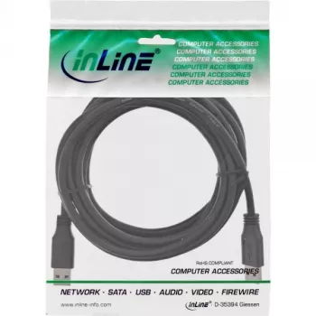 InLine USB 3.2 Gen.1 kábel Type-A konektor samec / A konektor samec, čierny, 3 m