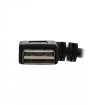 InLine USB 2.0 Smart kábel zahnutý + reverzibilný Type-A konektor samec / konektor samica čierny 2m