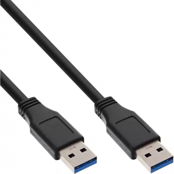 InLine USB 3.2 Gen.1 kábel Type-A konektor samec / A konektor samec, čierny, 0,5 m