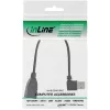 InLine USB 2.0 Smart kábel zahnutý + obojstranný Type-A konektor samec / konektor samica čierny 0,2 m