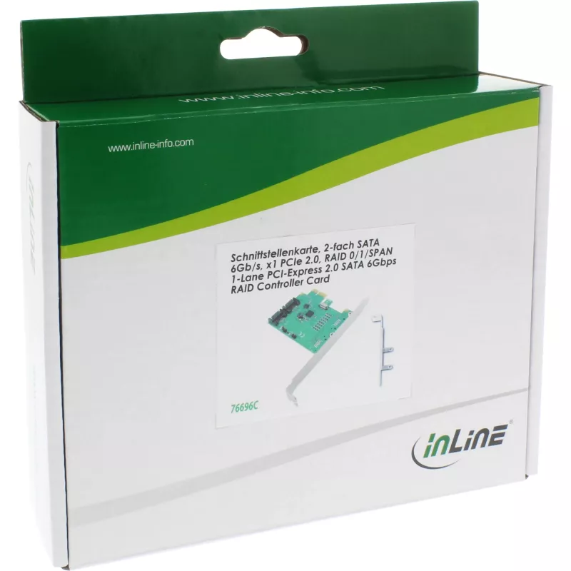 InLine rozširujúca karta 2 porty SATA 6Gb/s x1 PCIe 2.0 RAID 0 / 1 / SPAN