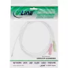 InLine audio headset adaptérový kábel 3,5 mm konektor samec 4-polohový / 2x 3,5 mm, biely, 1 m