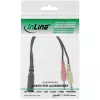 InLine audio headset adaptérový kábel, 2× 3,5 mm konektor samec na 3,5 mm konektor samica 4-polohový, OMTP, 0,15 m