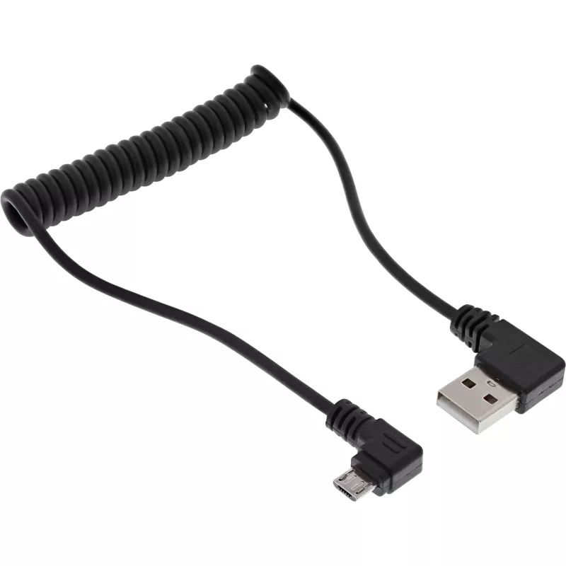 InLine USB DUAL+ autonabíjacia sada, napájací zdroj so 1 m špirálovým káblom
