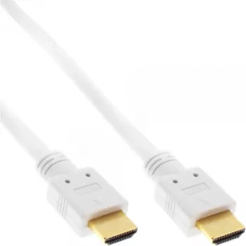InLine High Speed HDMI kábel s Ethernetom, M/M, biely, pozlátené kontakty, 2 m