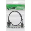 InLine patch kábel tenký, U/FTP, Cat.8.1, TPE bezhalogénový, čierny 0,3 m