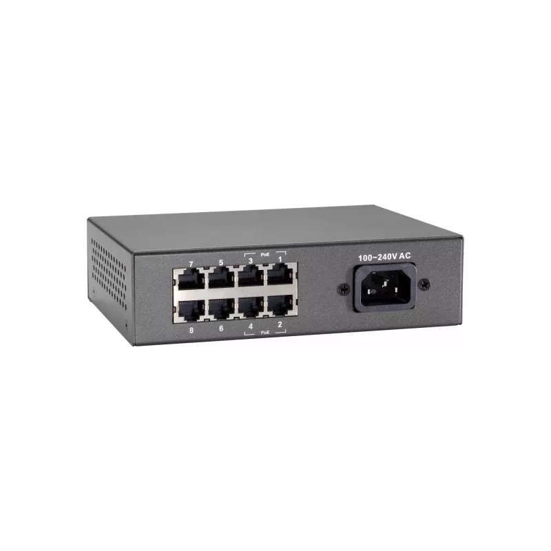LevelOne 8-port Fast Ethernet PoE switch, 802.3at/af PoE, 4 PoE výstupy, 65W