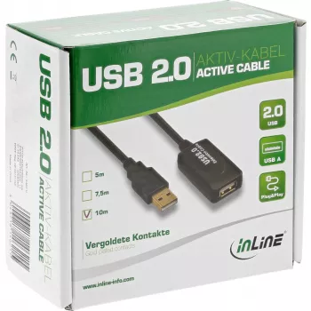 InLine USB 2.0 aktívny signálový zosilňovací kábel Type-A samec / A samica, 25 m