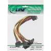 InLine SATA napájací 1-na-4 kábel samica / 4x SATA konektor samec zahnutý so zaistením 0,15 m