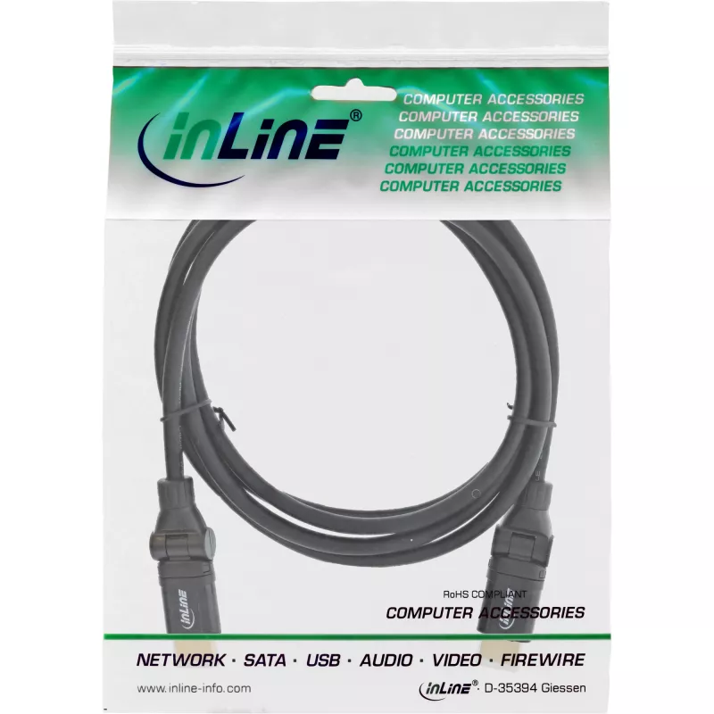 InLine High Speed HDMI otočný kábel, s Eth., AM/AM, čierny, zlaté kont., 1,5 m