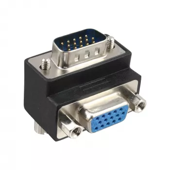 InLine VGA adaptér 90° 15 Pin konektor samec / samica, InLine, 37248I