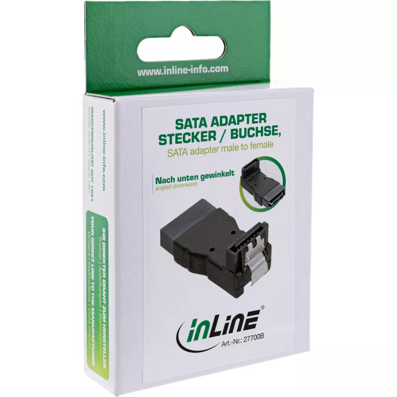 InLine SATA adaptér konektor samec konektor samica zahnutý nadol 27700B