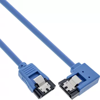 InLine SATA 6Gb/s okrúhly kábel, jednostranne pravouhlý 90°, so zámkom, 0,5 m