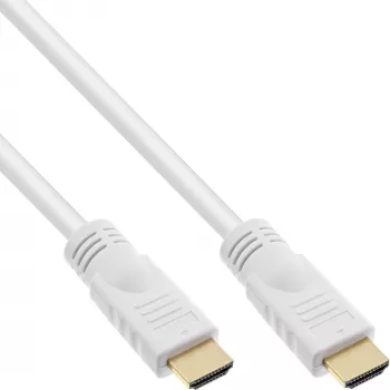 InLine High Speed HDMI kábel s Ethernetom, M/M, biely, pozlátené kontakty, 5 m