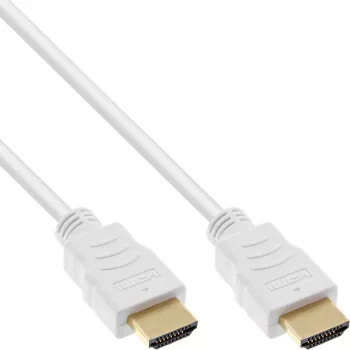 InLine High Speed HDMI kábel s Ethernetom, M/M, biely, zlaté kontakty, 3 m