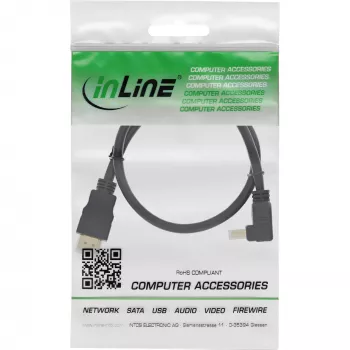 InLine High Speed HDMI kábel s Ethernetom, zahnutý, 1,5 m
