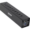 InLine USB 3.0 10 portový hub hliníkové puzdro s 4A napájacím zdrojom, čierny