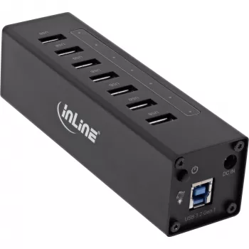InLine USB 3.0 hub, 7 portov, hliníkové puzdro, s 2,5A napájacím zdrojom